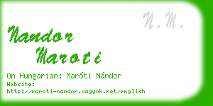 nandor maroti business card